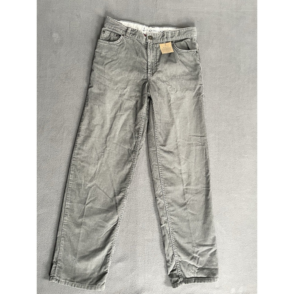 Lands End Men's‎ Flannel Lined Corduroy Pant Gray Sz 30x31 New! 100 Cotton